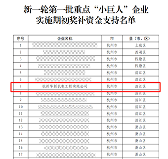 華新機(jī)電晉升國(guó)家重點(diǎn)“小巨人”啦！